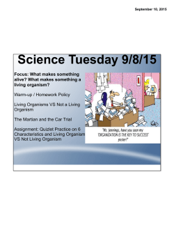 Science Tuesday 9/8/15