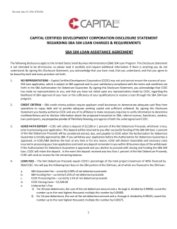 SBA 504 Assistance Agreement - Texas