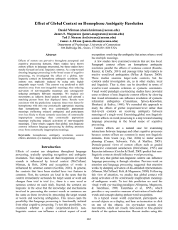 Effect of Global Context on Homophone Ambiguity