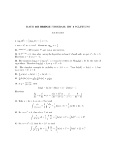 MATH 31B BRIDGE PROGRAM: HW 3 SOLUTIONS 6. log2(8 3 ) = 5