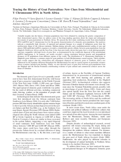 Tracing the History of Goat Pastoralism: New Clues from