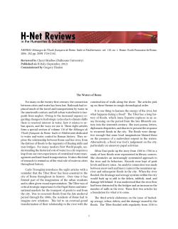 The Waters of Rome - H-Net