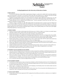 Parking Regulations for the University of Nebraska at Omaha