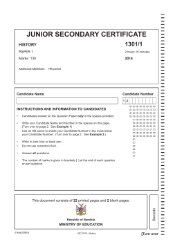 junior secondary certificate - Ministry of Education Namibia
