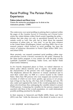 Racial profiling: The Parisian police experience