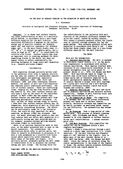 On the role of surface tension in the migration of melts and fluids
