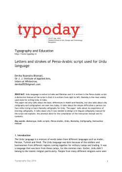 Letters and strokes of Perso-Arabic script used for Urdu language