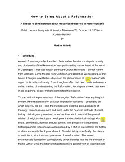 How to Bring About a Reformation