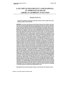 late cretaceous-recent land-mammals. an approach to south