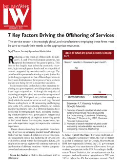 7 Key Factors Driving the Offshoring of Services