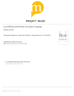 Local Officials and the Meiji Conscription Campaign