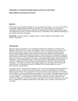 Challenges in evaluating budget support and how to solve them