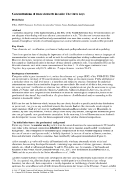 Concentrations of trace elements in soils: The three keys