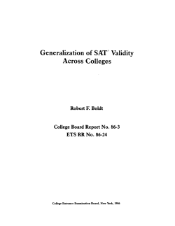 Generalization of SAT Validity Across Colleges