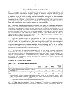 2.1 Over the past few years, IFC has positioned itself well to respond