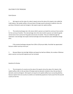 SOLUTIONS TO TEXT PROBLEMS: Quick Quizzes 1. Net exports