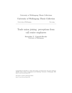 Trade union joining: perceptions from call centre