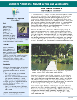 Shoreline Alterations: Natural Buffers and Lakescaping