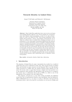 Towards Identity in Linked Data