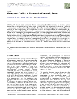 Management Conflicts in Cameroonian Community Forests