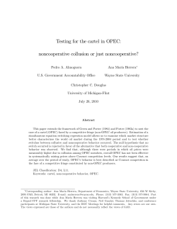 Testing for the cartel in OPEC - Gatton College of Business and
