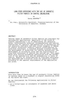 long-term experience with the use of synthetic filter fabrics