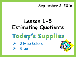 Lesson 1-5 Estimating Quotients