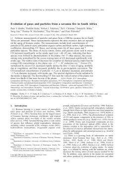 Evolution of gases and particles from a savanna fire in South Africa