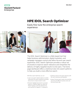 HPE IDOL Search Optimizer: Easily fine
