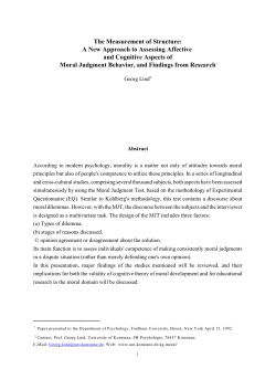 Measuring the Two Aspects of Moral Judgment