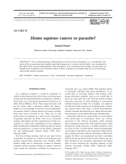 Homo sapiens: cancer or parasite?
