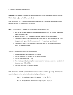 Graphing Quadratics in Vertex Form
