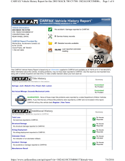 Title History Additional History Page 1 of 4 CARFAX Vehicle History
