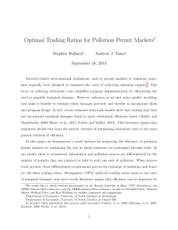 Optimal Trading Ratios for Pollution Permit Markets