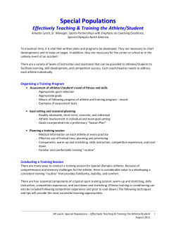 Learn How to Effectively Train Athletes in Special