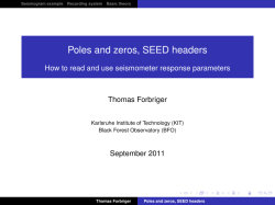 Poles and zeros, SEED headers