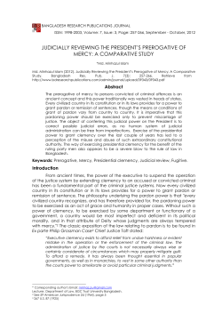 Judicially Reviewing the President`s Prerogative