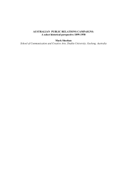 AUSTRALIAN PUBLIC RELATIONS CAMPAIGNS: A select historical