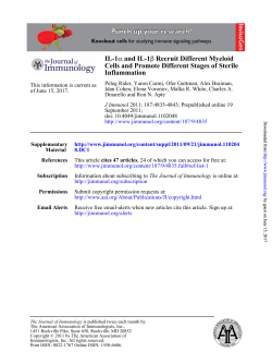 Inflammation Cells and Promote Different Stages of Sterile Recruit