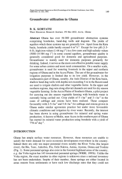 Groundwater utilization in Ghana