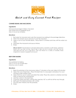 Canned Food Recipes - Food Bank For New York City