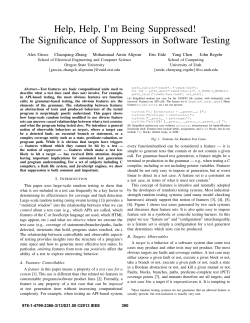 Help, Help, I`m Being Suppressed! The