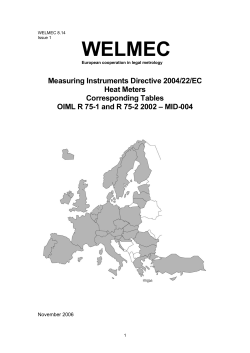 Measuring Instruments Directive 2004/22/EC Heat