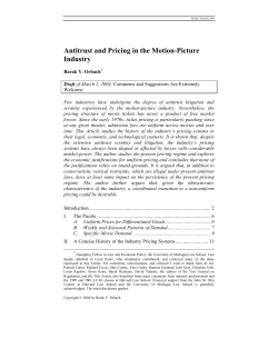 Antitrust and Pricing in the Motion