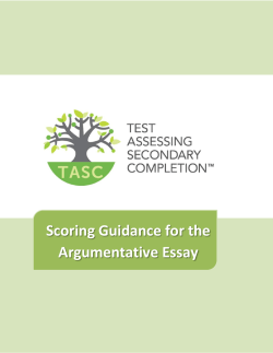 Scoring Guidance for the Argumentative Essay