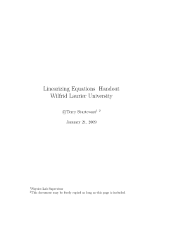 Linearizing equations - Wilfrid Laurier University Physics Labs