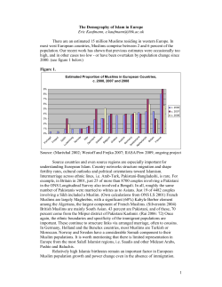 1 The Demography of Islam in Europe Eric Kaufmann, e.kaufmann