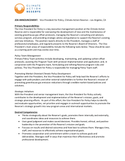 JOB ANNOUNCEMENT: Vice President for Policy, Climate Action