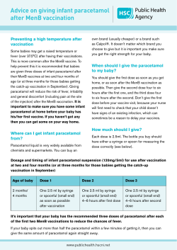 Advice on giving infant paracetamol after MenB vaccination