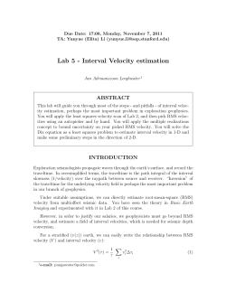 Lab 5 - Interval Velocity estimation